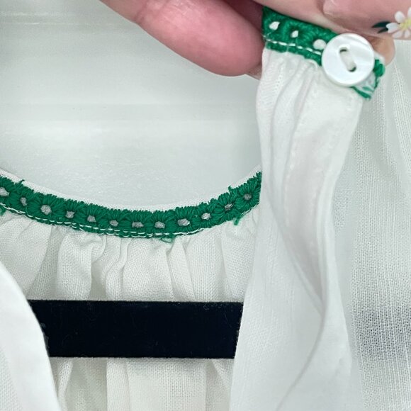 Zara White & Green Embroidered Halter Top – Women’s Size Small Boho Style - Picture 8 of 11